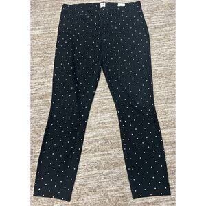 Gap Signature Skinny Black White Polka Dot Stretch Skinny Ankle Pants Size 10